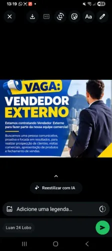 Contrata-se vendedor externo inicio imediato