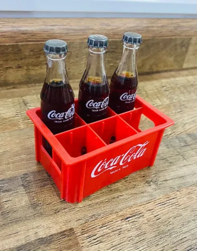 Mini Engradado Coca-Cola Anos 80 Com 3 Garrafinhas