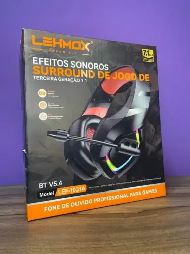 HEADSET GAMER SEM FIO LED LEHMOX RGB