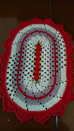 60 o par com 2 peças Tapete de croche