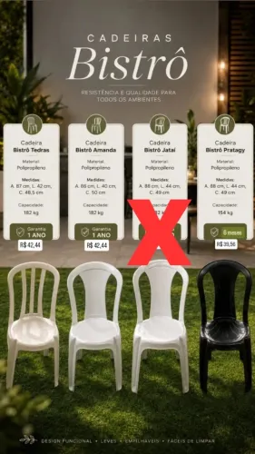 ? CADEIRAS BISTRÔ EM PROMOÇÃO! ?