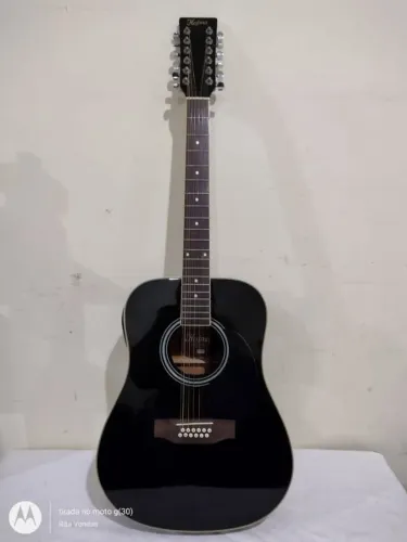 Violão Hofma 12 cordas, aço, elétrico, Preto. modelo Hofma by Eagle
