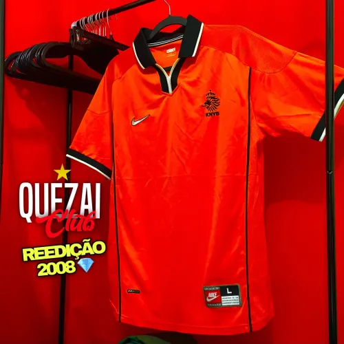 Camisa Nike Holanda 1998 / Reedição 2008 Home Laranja ORIGINAL 