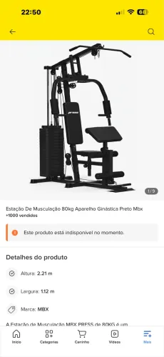 Estação de Musculação 80 kg - Aparelho de Ginástica preto