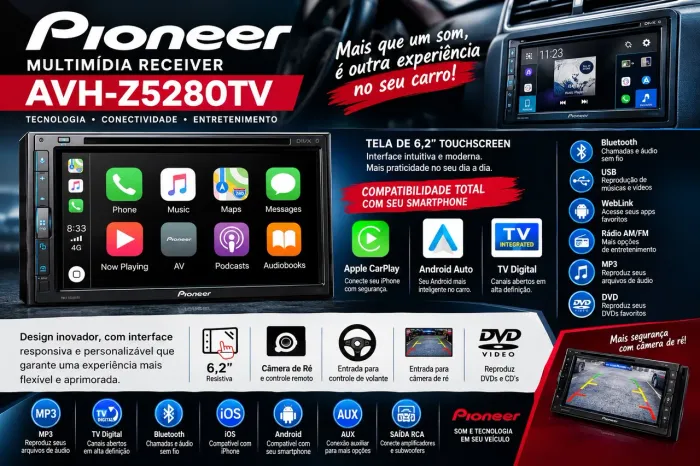 Multimídia Pioneer AVH-Z5280TV