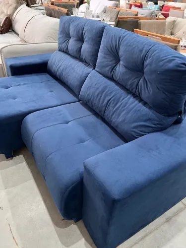 Sofá Retrátil Azul NOVO DIRETO DA FABRICA