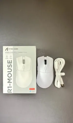 Mouse Gamer Attack Shark R1 Wireless Branco - Tri-Mode