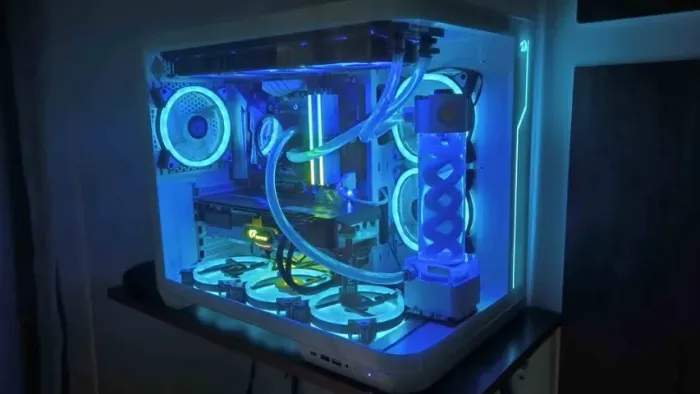pc gamer aquário Red Dragon vidro curvo. 9 coolers RGB ryse. Walter cooler
