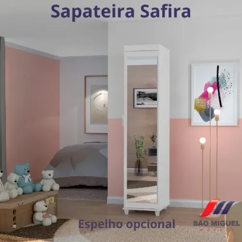 Multiuso Sapateira 1 porta com espelho! Frete + montagem grátis.