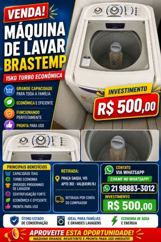 Máquina de lavar Brastemp funcionando 