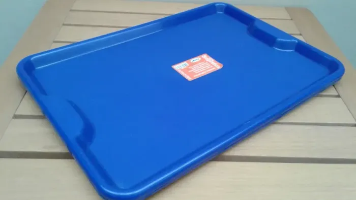 2 Bandejas Plástica Fast Food Azul Biopratica