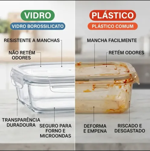 KIT 10 POTES DE VIDRO HERMÉTICO 