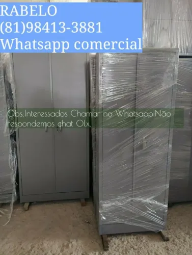 Armário de aço para escritório com 2 portas e fechadura em até 5x sem juros no cartão
