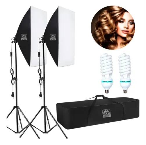 Kit Iluminação Softbox Completo Lâmpadas Potente 135w Bolsa