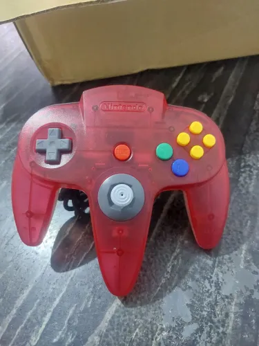 CONTROLE N64 VERMELHO TRANSLÚCIDO
