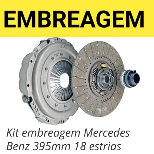 EMBREAGEM KIT PLATO/DISCO E ROLAMENTO DO CAMINHÃO MERCEDES BENZ 1620-1622 ETC ... 395 mm