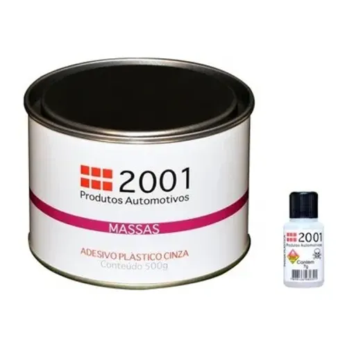 Adesivo Massa Plástica Cinza C/ Catalisador 2001 500 Gr