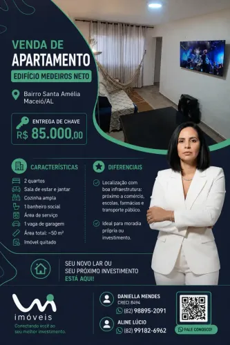 Apartamento à venda no CONJUNTO MEDEIROS NETO I, SANTA AMÉLIA, Maceió, AL