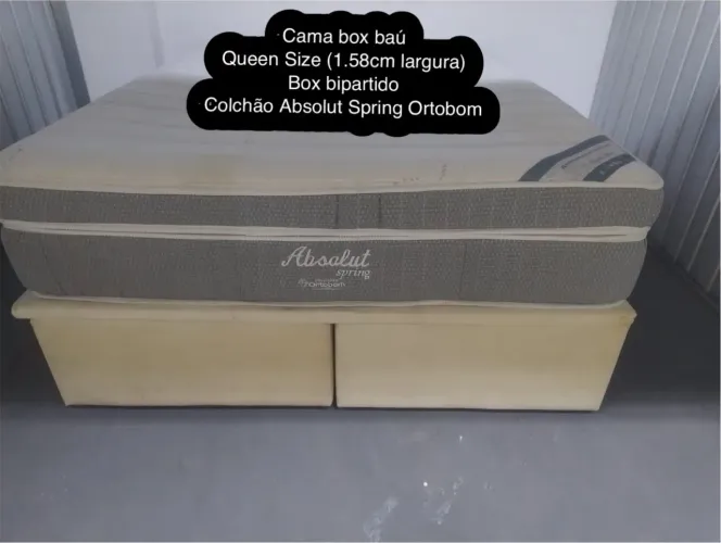 Cama Box Baú Casal Queen com Colchão Ortobom 
