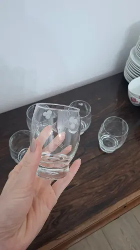 Jogo 5 copos de Whisky em Cristal