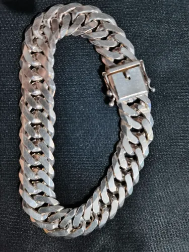 Pulseira de prata elo duplo