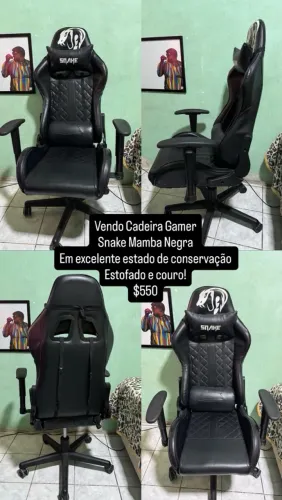 Cadeira Snake Gaming Mamba Negra