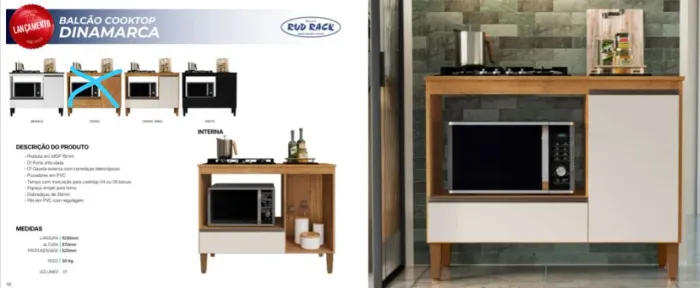 Tem balcão para cooktop 4 bocas