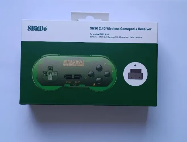 Controle 8bitdo-wireless Para Sn30, Snes, Sfc, Jade Green