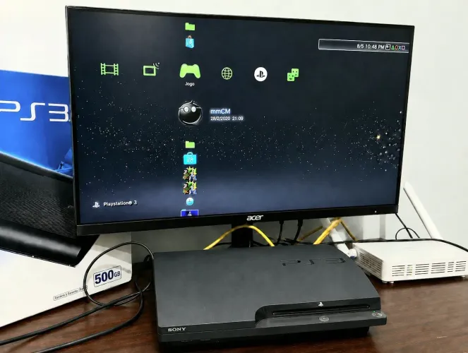 PS3 Slim CFW DESBLOQUEADO +1 Controle | Lojas Grátis| IMPECÁVEL