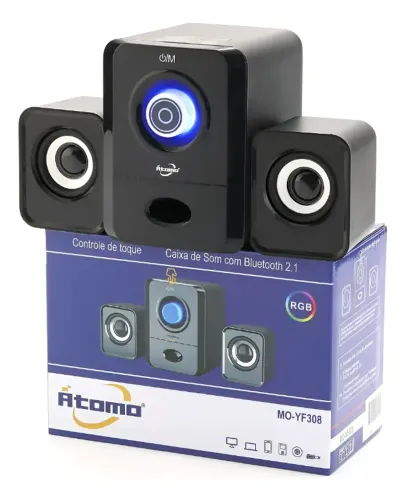 Caixa De Som Átomo Mo-yf308 Rgb Alto Falante Bletooth 2.1