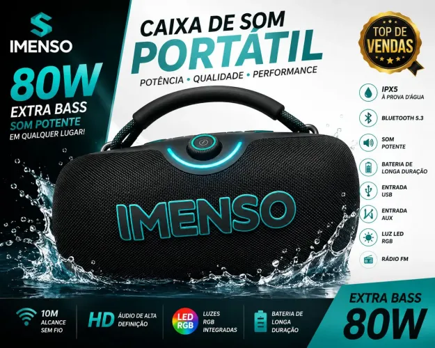 Caixa de som imenso 80w
