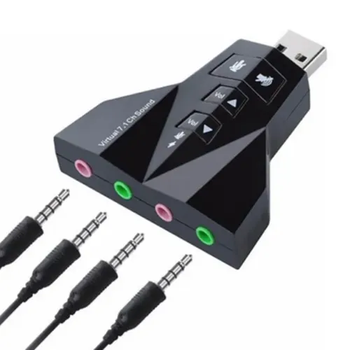 adaptador de som usb 7.1 duas entradas e duas saídas