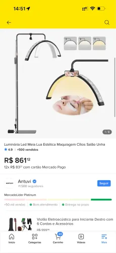 Luminária led meia luz - estetica