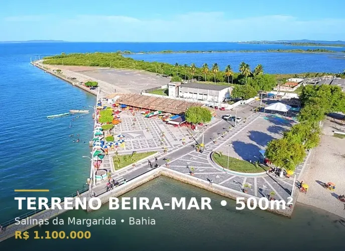 Lote 500 m² à Beira-Mar | Loteamento Pontal de Salinas | Entrada 10% + 96x