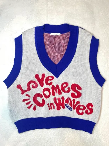 colete de tricô love dress M