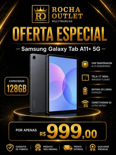 Tablet Samsung Galaxy Tab A11+ 5G 128GB Tela 11" Snapdragon