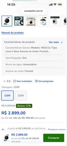 Vendo Lava e seca 11kg/7kg