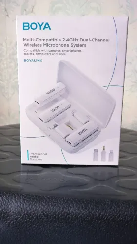 Microfone Lapela Sem Fio Boyalink 3 Em 1 Duplo Original Novo