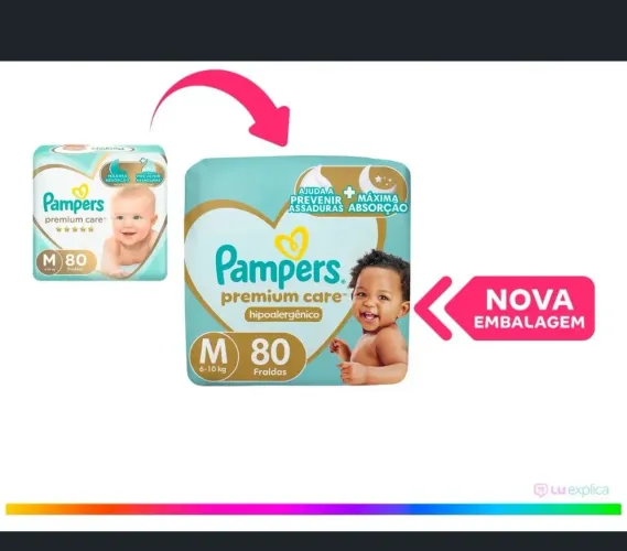 Fralda pampers premium care M
