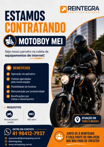 OPORTUNIDADE PARA MOTOBOY MEI