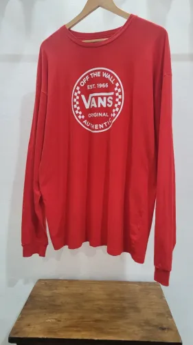 Camiseta Vans Vermelha Gg Masculino Manga Longa Usado Original