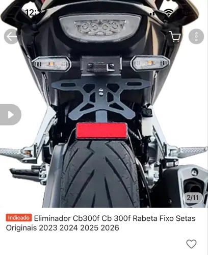Vendo eliminador de rabeta cb 300 f