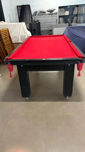 Mesa De Sinuca/bilhar 2,20x1,20 Cor Tecido Vermelho