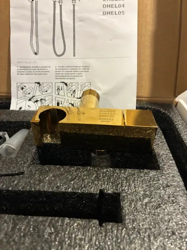 Suporte ducha higiênica elba dourada