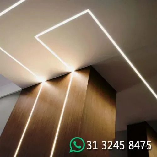 Perfil led para Embutir Sobrepor Gesso Madeira