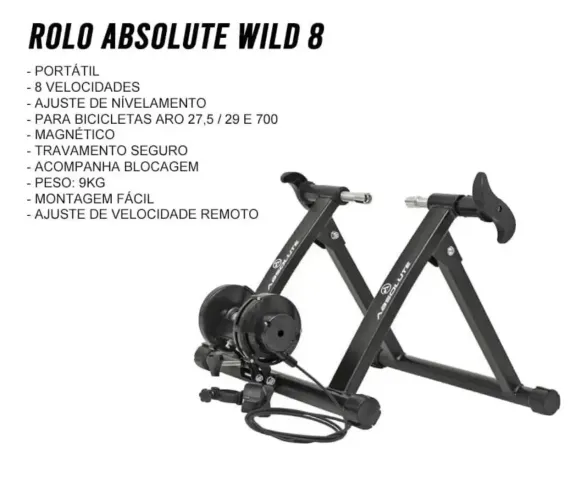 Rolo de Treinamento Magnético Absolute Wild 8 Para Bike 27.5/29/700