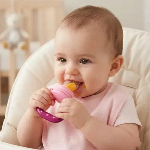 chupeta alimentadora pro baby rosa silicone sem bpa 4 meses+ rosa ns-4945