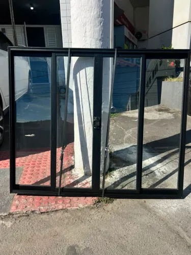 DIRETO DA FÁBRICA  JANELA DE ALUMÍNIO PRETO ?REFORÇADO? 1.00x1.20 QUALIDADE