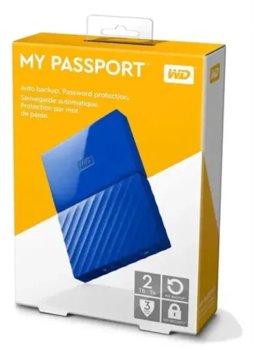 HD Externo Portátil WD My Passport 2TB Azul USB 3.0 -