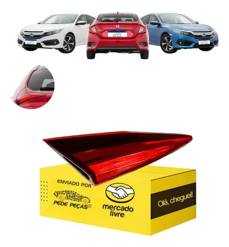 Lanterna Tampa Honda Civic G10 2017 2018 A 2021 C/led L.e Esquerdo/motorista Cristal
